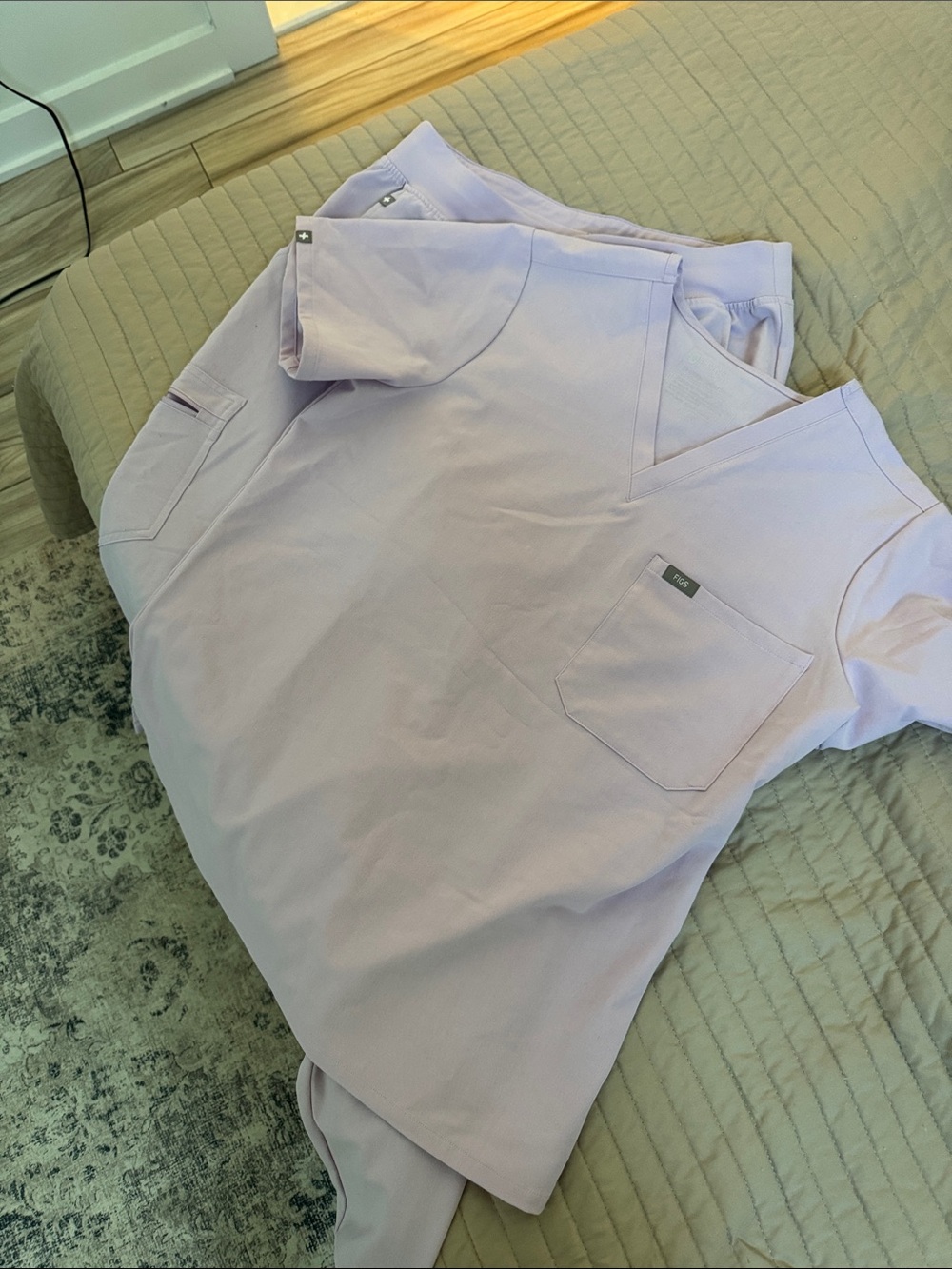 FIGS Lilac V-Neck Scrub Top with Chest Pocket